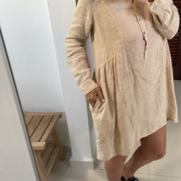 Halston oatmeal linen shirt dress - Picture 13 of 14